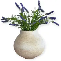 Home Society - Vaas - Keramiek - Bolvaas - Beige - Wit - 16x17cm - Modern - Landelijk