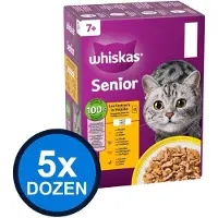 Whiskas 5x - 7+ Pouch Senior Gelei Gevogelte Sel Multipack (12x85g) - Kattenvoer Natvoer - 1.02 kg