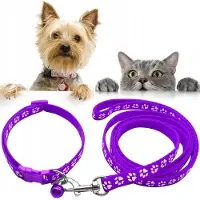 Reverse Honden- en Kattenlijn met Halsband en Belletje - Set