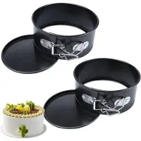 Famanu – Mini springvorm set van 2 stuks, 11 cm taartvorm met antiaanbaklaag, ronde bakvorm voor kleine taarten