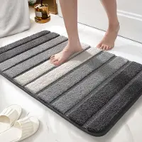 Famanu – Microvezel Badmat Voetmat Badtapijt Super zuigend Badkamerteppich 50x80cm Grijs