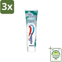 Aquafresh 3 x - Tandpasta - Verfrissende Reiniging - Menthol - 100 ml - Grootverpakking - Tandpasta - Menthol - Verfrissende Reiniging - Mondverfrissing - Tandplak