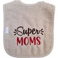 Funnies Crème slab met "Super Moms" - mama's, babyshower, zwanger, cadeautje, kraamcadeau, grappig, geschenk, baby, tekst, beige, bruin, moederdag, moedersdag