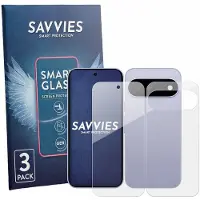 Savvies 3 Stuks Screenprotector - geschikt voor Google Pixel 11 (Voor+Achter) - beschermfolie glas transparant