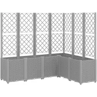 vidaXL Plantenbak met latwerk 160x120x140 cm polypropeen lichtgrijs