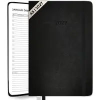 Systemyze Agenda 2027 A5 - Weekplanner - Maandplanner - Planner - Jaarplanner 2027 - Incl. Tijdsindeling - Softcover - Zwart