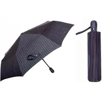 Parasol Automatische herenparaplu met carbon steel frame, zwart gestreept