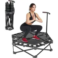 ALLVIA Fitness Trampoline - Sporttrampoline Fitness - Sporttrampoline - Zwart - 106cm x 106cm x 26cm