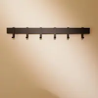 Famanu – Moderne metalen wandkapstok met beweegbare haken, haldecoratie in zwart mat, 58 cm, ideaal voor jassen en accessoires