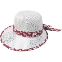 Jordan Dames Zomerhoed Audrey - Wit met Rood Lint - Maat 56 - Vakantiehoed