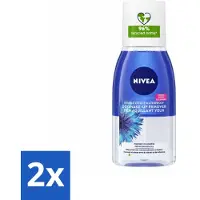 Nivea 2 x – Oogmake-up Remover – Double Effect Waterproof – 125 ml - Oogmake-up Verwijderen - Waterproof Mascara Verwijderen - Oogmake-up Remover - Oogmake-up Reinigen - Korenbloemextract