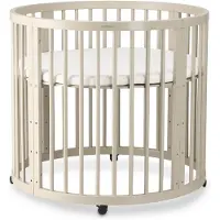 Deryan Willow Box - Ronde Houten Babybox inclusief Matras - Sand