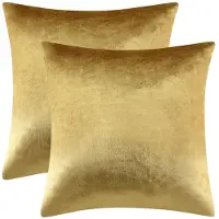 Famanu – Set van 2 gouden kussenhoezen, 40 x 40 cm, fluwelen decoratieve kussenhoezen, moderne luxe voor slaapkamer en bank