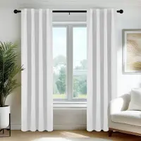 Famanu – Verduisterende gordijnen voor binnen, moderne thermische isolerende gordijnen met 3 montagemethoden, ideaal voor raam in slaapkamer en woonkamer, 55×240 cm, wit, 2 panelen