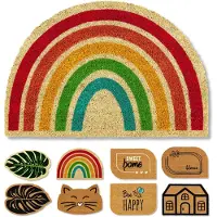 Famanu – Natuurlijke kokos deurmat 40x60 cm, antislip vuilvangmat voor binnen en buiten, geschikt voor overdekte buitenoppervlakken