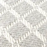 ANRO Plaid Tania Lichtgrijs 130x160cm – Woondeken Bankdeken Katoenmix Met Franjes Sprei Woonkamer