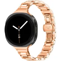 Strap-it Stalen smalle band geschikt voor Samsung Galaxy Watch 9 (40/44mm) / Watch 8 (40/44mm) / Classic (46mm) - Rosé Goud
