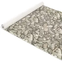 ANRO Badmat Stenen Wit 130x350cm Antislip Douchemat Afwasbaar Sneldrogend