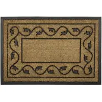Famanu – Deurmat van kokos voor binnen en buiten, antislip, rechthoekig, 2 x 90 x 60 cm, natuur
