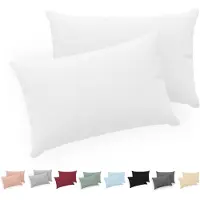 Famanu – Kussensloop set van 2 stuks 40x70 cm van 100% katoen jersey, 150 , wit, met ritssluiting, Oeko-Tex gecertificeerd, ideaal voor een comfortabele nachtrust