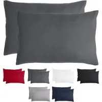 Komfortec Set van 2 Premium Kussenslopen 40x60 cm - Superzachte Kussenhoes – 100% - Geborsteld Polyester - 90g/m²- Antraciet