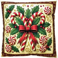 Clayre & Eef Sierkussen 45x45 cm Beige Polyester Kerst