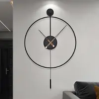 Unyqoos Stijlvolle en Geruisloze Pendelwandklok met Modern Minimalistisch Design, zwart, 60 cm
