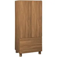 Sweeek Kledingkast met 2 deuren, 2 lades en 1 hanggedeelte houtdecor Hazelaarhout