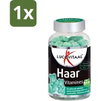 Lucovitaal 1 x - Supplement - Haar Vitamines - Suikervrij - Bosbessen Smaak - 60 Gummies - Haar Vitamines - Haar Groei - Biotine - Zink - Suikervrije Gummies