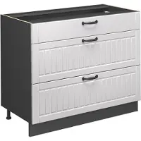 Vicco Keukenonderkast Fame-Line, Wit Landhuis/Antraciet, 100 cm zonder werkblad