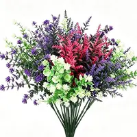 Famanu – Set van 16 bundels kunstplanten, weerbestendig en uv-bestendig, kunstbloemen voor binnen en buiten, perfect voor balkonbak en tuindecoratie