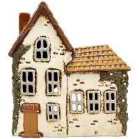 Clayre & Eef Waxinelichthouder Huis Beige Keramiek