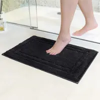 Famanu – Anti-slip badmat, super absorberend en machinewasbaar, ideaal voor badkamer, douche, bad of als WC mat, zwart 40x60 cm