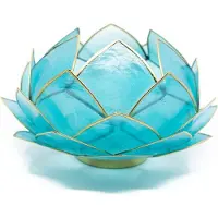 Spiru Lotus Sfeerlicht Blauw Goudrand Groot