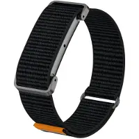 Strap-it Nylon Bandje met Frame Geschikt voor Fitbit Air - Horlogebandje - Sportband - Klittenbandsluiting - Comfortabel & Ademend - Zwart