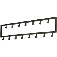 Famanu – Wandkapstok met 15 haken, hangende muurkapstok van , 80 cm, mat zwart, ideaal voor het ophangen van jassen en accessoires