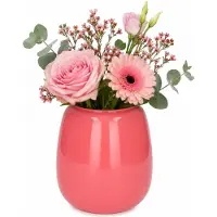 Plume Living Vaas Amelie - glans candy roze - D18 x H20 cm - glas - bloemenvaas - voor stelen en boeketten