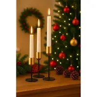 Unyqoos Set van 3 elegante metalen kandelaars voor sfeervolle decoratie bij speciale gelegenheden