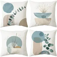 Famanu – Set van 4 decoratieve kussenslopen van 45 x 45 cm, fluwelen kussenhoezen met verborgen ritssluiting, ideaal voor slaapkamer, kantoor, tuin en bank