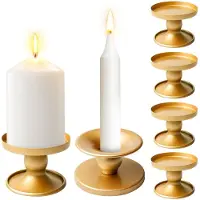 Unyqoos Set van 6 metalen vintage kandelaars in goud voor stijlvolle verlichting