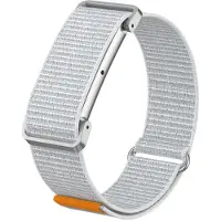 Strap-it Nylon Bandje met Frame Geschikt voor Fitbit Air - Horlogebandje - Sportband - Klittenbandsluiting - Comfortabel & Ademend - Grijs (Zeeschelp)