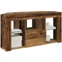 vidaXL Hoek LED TV Cabinet 100 x 40 x 50 cm Oudhout Bewerkt hout