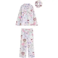 Next - Meisjes - Satijnen Capybara pyjama met knoopsluiting - Wit