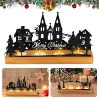 Unyqoos Stijlvolle adventskandelaar met houten basis voor sfeervolle kerstdecoratie
