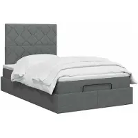 vidaXL Ottoman bed met matras Donkergrijs 120 x 190 cm Stof