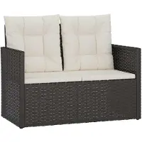 vidaXL 4-delige loungeset voor de tuin met kussens, van zwart polyrotan
