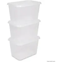 Viking Kunststof Opbergdoos 58 L Met deksel Transparant 40 x 59 x 38,5 cm 3 Stuks