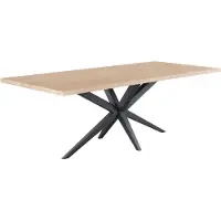 Pronto Wonen Eettafel Mascaro 220x100 cm rechthoekig misty oak - Spinpoot - Melamine - Bruin -