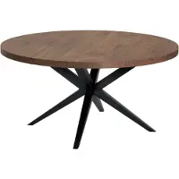 Pronto Wonen Uitschuifbare eettafel Mascaro 120/160 cm rond dark mango - Spinpoot - Melamine - Bruin -