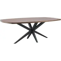 Pronto Wonen Uitschuifbare eettafel Mascaro 180/238x102 cm Deens ovaal - Spinpoot - Melamine - Bruin -